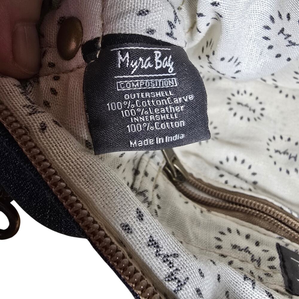 NWT Myra Bag Patchwork Denim Shoulder Bag Retro 70s Hippie Boho Beryl Upcycled - Picture 10 of 10